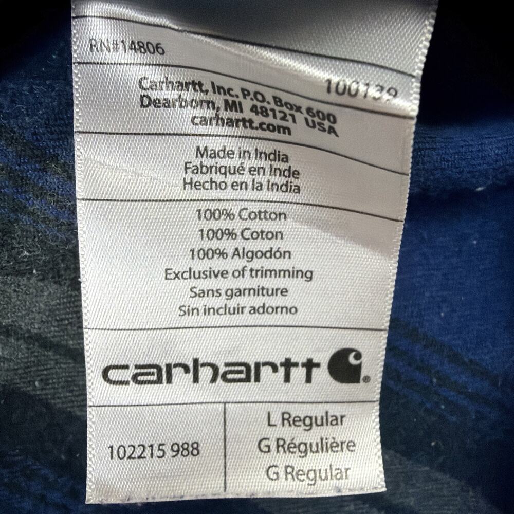 Carhartt Mens Flannel Shirt Large‎ Plaid Original Fit Heavyweight Outdoor Gorp - Picture 9 of 10